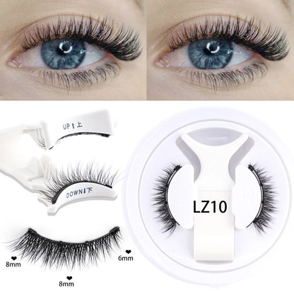 Hot Magnetic Eyelashes Set 1 Pair Reusable No Glue Needed False Eyelashes with Magnetic Tweezers Curly Faux Lashes Makeup Tool